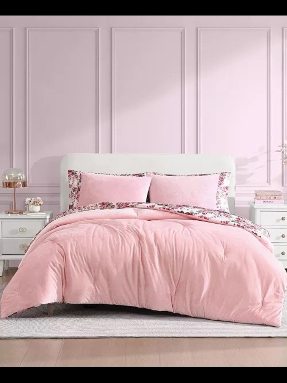Betsey Johnson King 3-PC. Solid Velvet- Duvet Cover - 2 King Pillow Shams - Picture 2 of 7